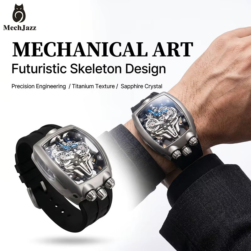 MechJazz Armbanduhr Automatik, Titan, Blau, Herren - Bild 3