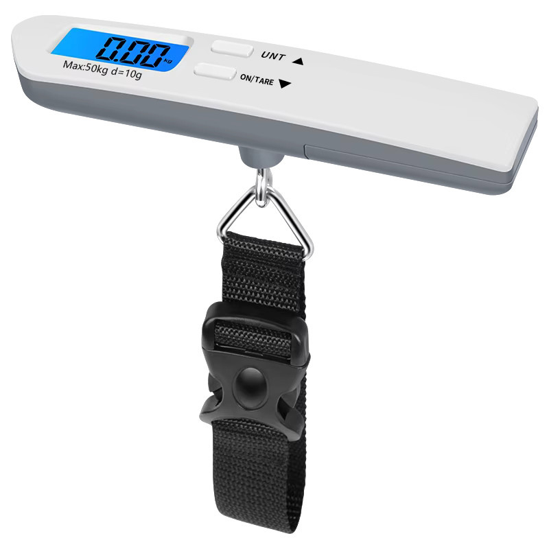 Digitale Tragbare Gepäckwaage von DIDA BEAR mit LCD-Display und blauer Hintergrundbeleuchtung, 50 kg Tragkraft, Farbe: Blau/Grau - Bild 2