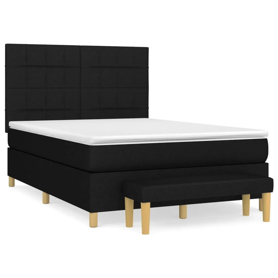 vidaXL Boxspringbett Hybrid mit Matratze Schwarz B/T/H: 140 x 200 x 45 cm - Bild 2