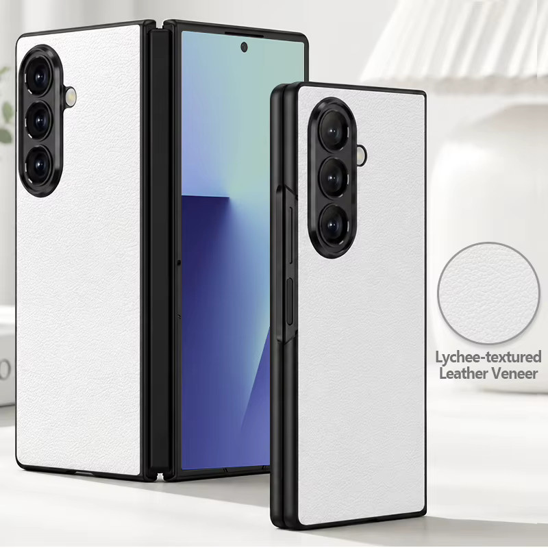 Lychee-Leder-Textur Handyhülle für Samsung Galaxy Z Fold8 Z Fold7 Z Fold6 Z Fold5 Z Fold4 aus hartem PC mit schwarzem Rahmen und Klappfunktion - Bild 5