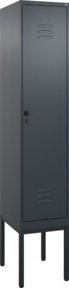 C+P Spind Classic PLUS Garderobenschrank aus Stahl, 1 Abteil, Anthrazit/Schwarz, H x B x T: 212 x 40 x 50 cm - Bild 1
