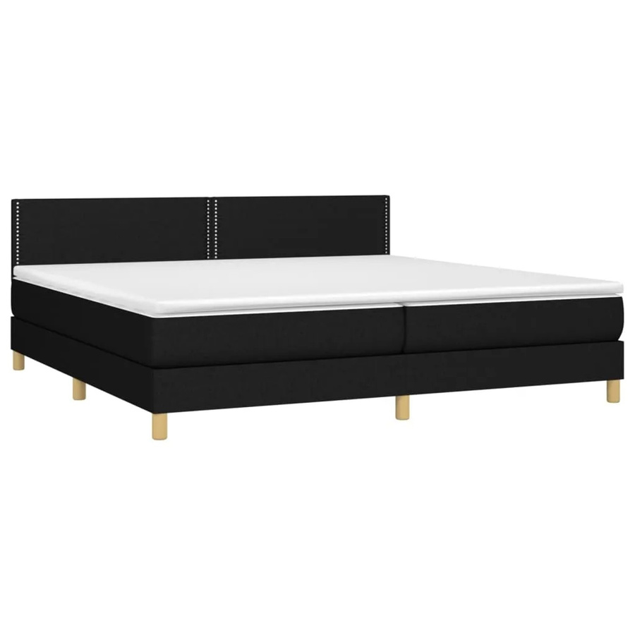 vidaXL Boxspringbett Hybrid mit Matratze und LED-Beleuchtung in Schwarz, B/T/H: 200 x 200 x 88 cm - Bild 2