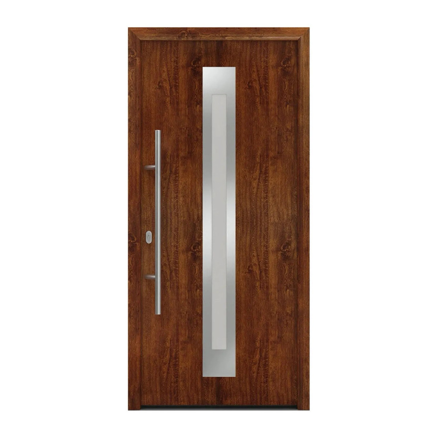 EcoStar Haustür Isopro IP 770S mit Glaseinsatz in Dark Oak, Farbe: Braun, B: 110 cm, H: 210 cm, DIN Links - Bild 2