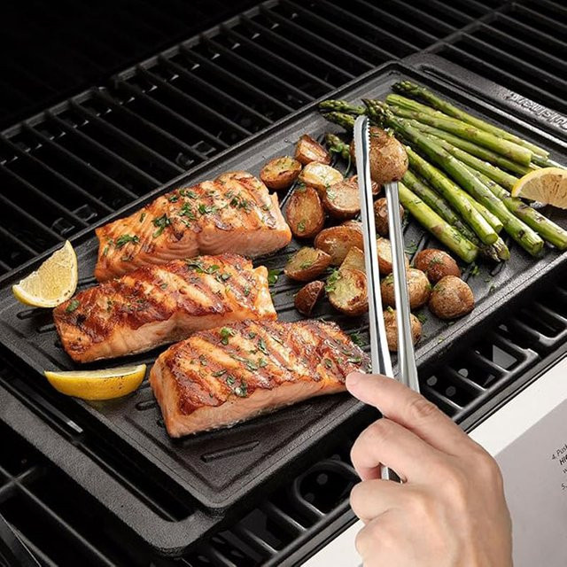 Grillzange aus Edelstahl in Silber für Grillen, Kochen und Picknick - Bild 1