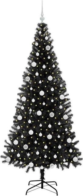 vidaXL Weihnachtsbaum aus PVC mit 300 warmweißen LEDs in Schwarz, Höhe: 210 cm - Bild 1