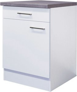 Flex-Well Küchenunterschrank Malmö in Weiß, melaminbeschichtete Spanplatte, B: 60 cm, H: 86 cm - Bild 1