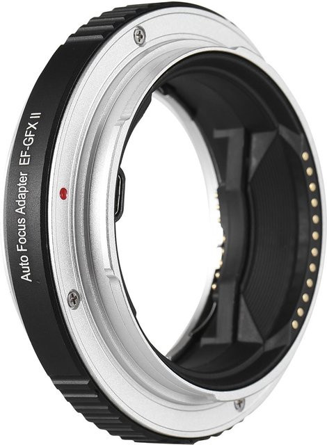 Fujifilm EF zu GFX Mount Adapter aus Aluminiumlegierung für GFX100S, GFX100 und GFX50S, Manuell mit Kameraverriegelung, Schwarz/Silber - Bild 1
