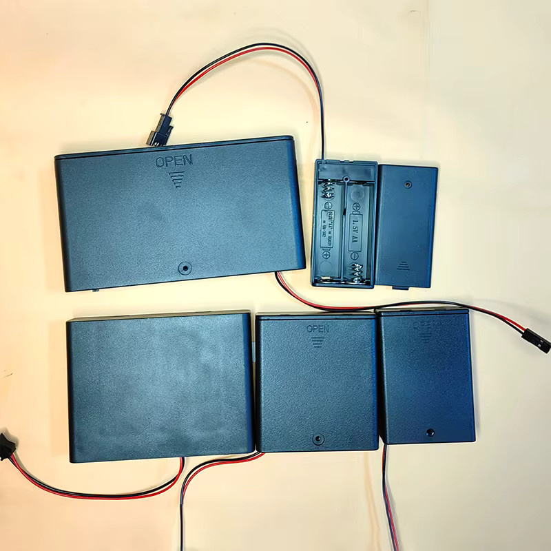 JCD AA Batteriehalter Box mit Schalter und Abdeckung in Schwarz mit USB-C Anschluss und 2Pin Terminal Draht - Bild 2