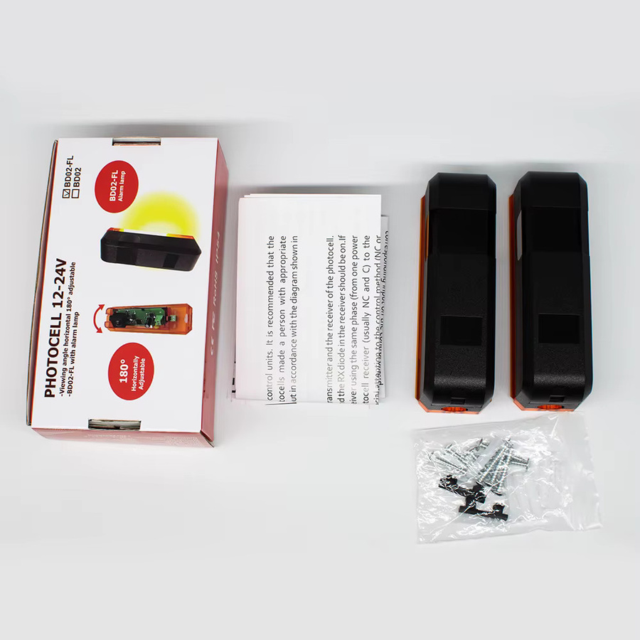 5er Set Scimagic-RC Alarmleuchten mit Fotozelle und Infrarot-Lichtschranke für automatische Tore, Garagen und Schranken, Schwarz, 12-24V, 180° Erfassungswinkel - Bild 5