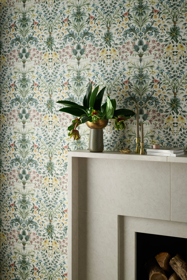 Clarke & Clarke Wallpaper Mirabell Summer Motivierte Vlies Tapete mit floralem Vintage Design und botanischen Tiermotiven in Multicolour - Bild 1