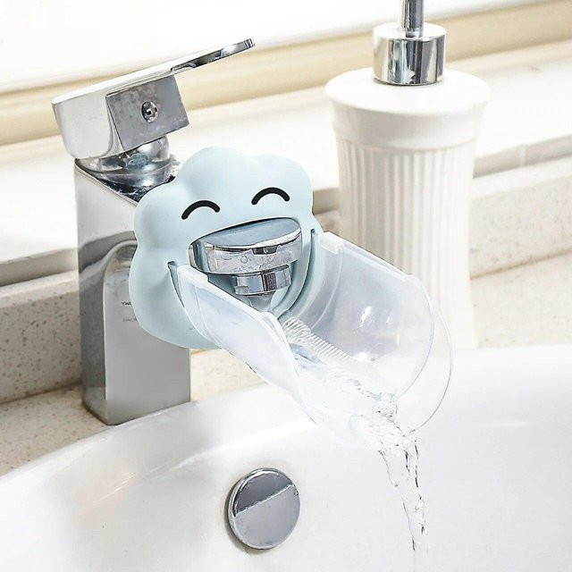 Verlängerbarer Wasserhahn von YJSTY für Kinder in Grau für Küche und Bad - Bild 1