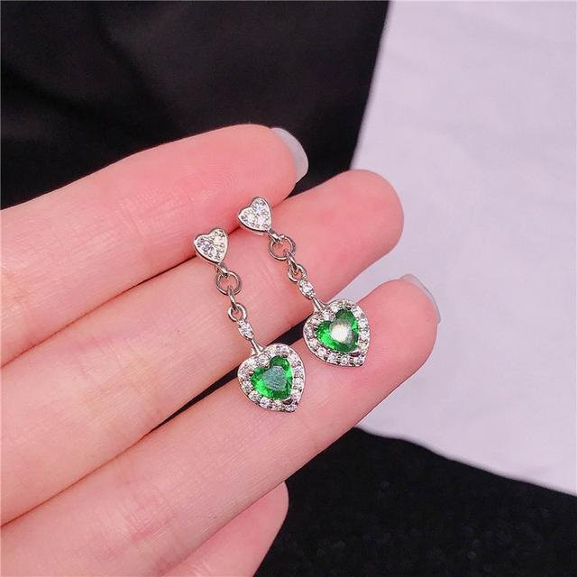 POMOiii Ohrringe 925 Silber, Smaragd, Damen - Bild 1