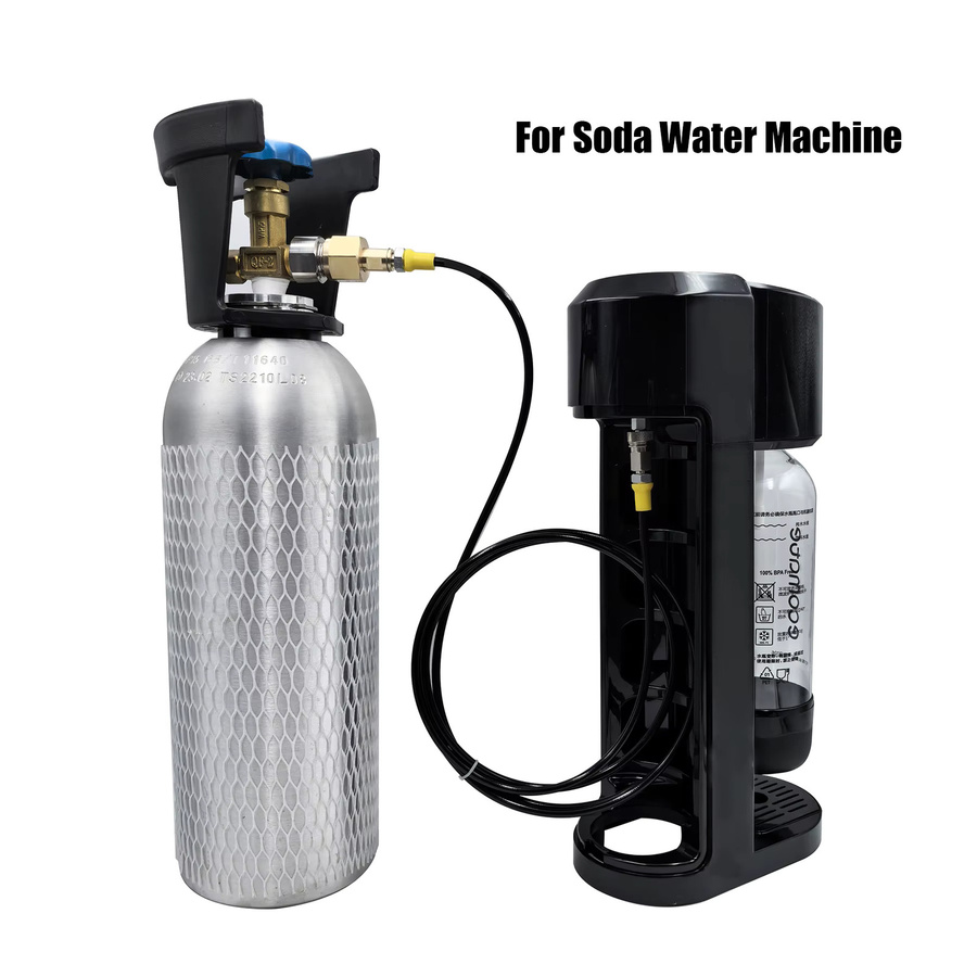 BAZUKA Soda Maker Zubehör CO2-Tank-Adapter-Set mit Schnelltrennanschluss W21.8-14 G3/4 CGA320 in Silber - Bild 3
