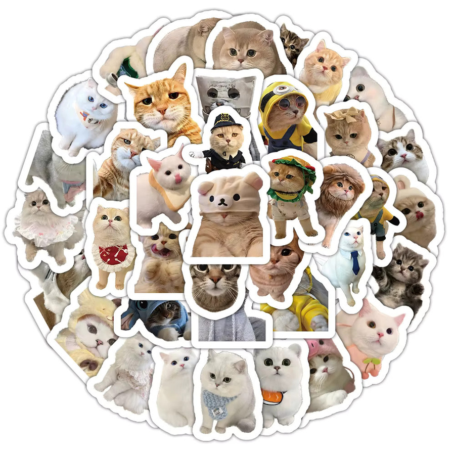 Realistisches Kitty-Stickerbuch mit 103 Stück in Multicolour zur Dekoration deiner Wasserflasche - Bild 2