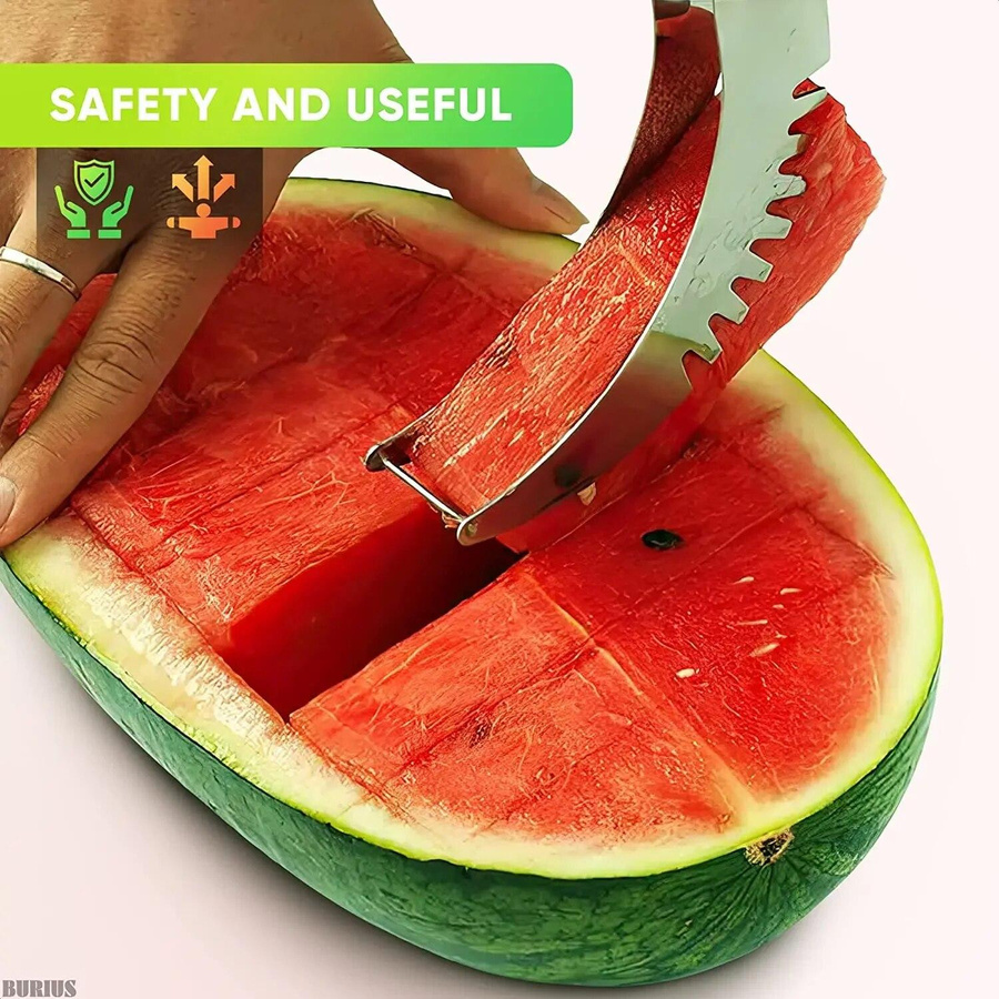 Love Home Garden Wassermelonenschneider aus Edelstahl mit Kunststoffgriff in Grün und Rot - Bild 3