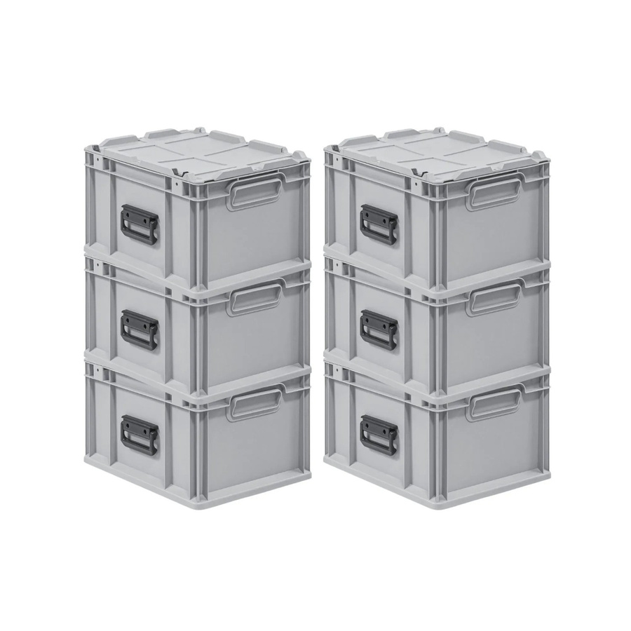 PROREGAL Spar Set 6 x Eurobox Nextgen Portable Transportbehälter Grau H x B x T: 23,5 x 40 x 30 cm, 20 Liter - Bild 2
