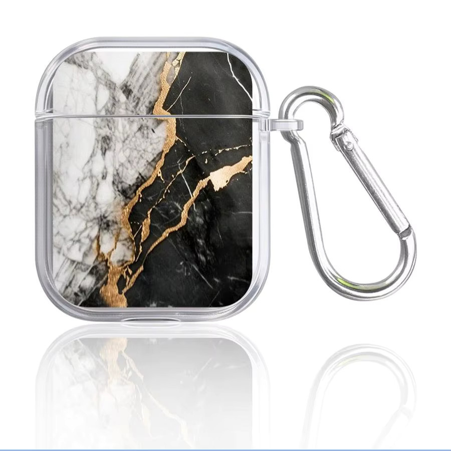 Transparente Schutzhülle mit Marmor-Muster für Apple AirPods Pro 1, 2 und 3 - Bild 3