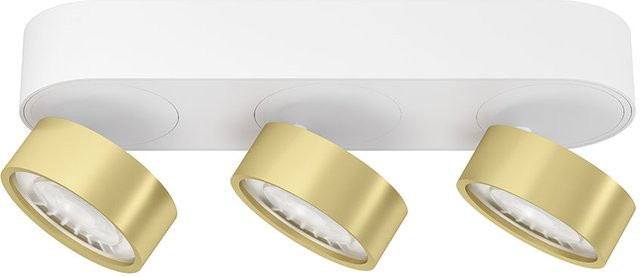 LUX-IT Swing 95 Round LED-Deckenstrahler 3-flammig, Weiß und Gold, dimmbar mit dim2warm (1800K - 3000K) - Bild 1