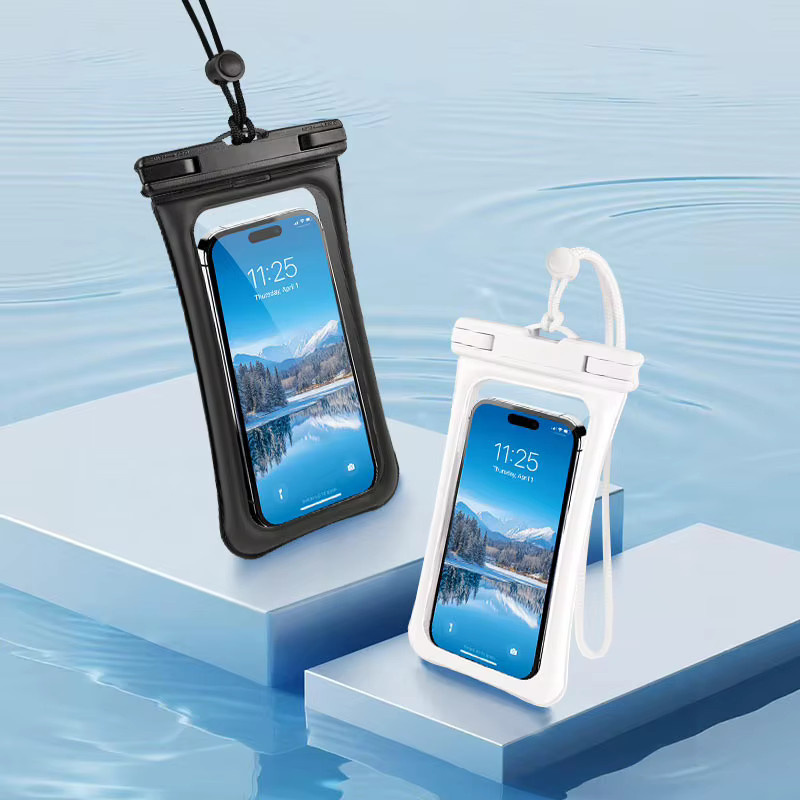 HAISSKY Wasserdichte Handyhülle mit Blase zum Schwimmen für iPhone 17 16 15 Pro Max 14 Plus in Schwarz - Bild 2