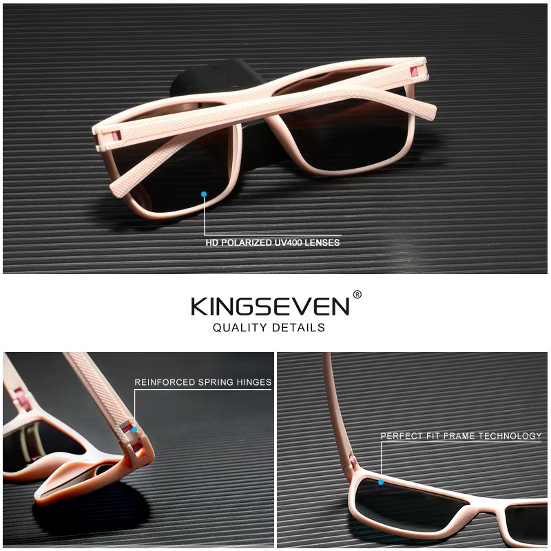 Kings Even Mode Sonnenbrille, Vollrand, rechteckig, Kunststoff, Multicolour, Pink, Unisex - Bild 3