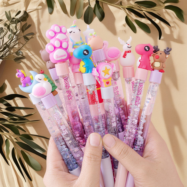 Little Fresh Fairy 6er Set Neutralstifte mit flüssigem bunter Treibsand, schwarze Tinten auf Wasserbasis - Bild 1