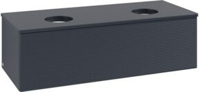 V&B Waschtischunterschrank Antao mit Frontstruktur und Beleuchtung, Farbe: Blau, B/T/H: 120 x 50 x 50 cm - Bild 1
