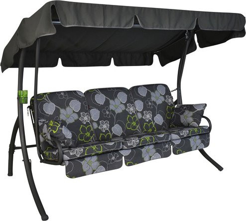 ANGERER FREIZEITMÖBEL Hollywoodschaukel Comfort 3-Sitzer mit Auflagen und Sonnendach in Grau - Bild 1