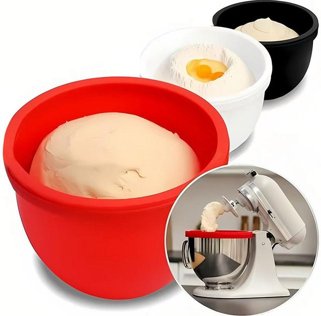 Silikon-Schüsseleinlagen für KitchenAid 5-Qt-Mixer in Schwarz, lebensmittelechte Küchenhelfer zum Backen und Kochen, rund - Bild 1