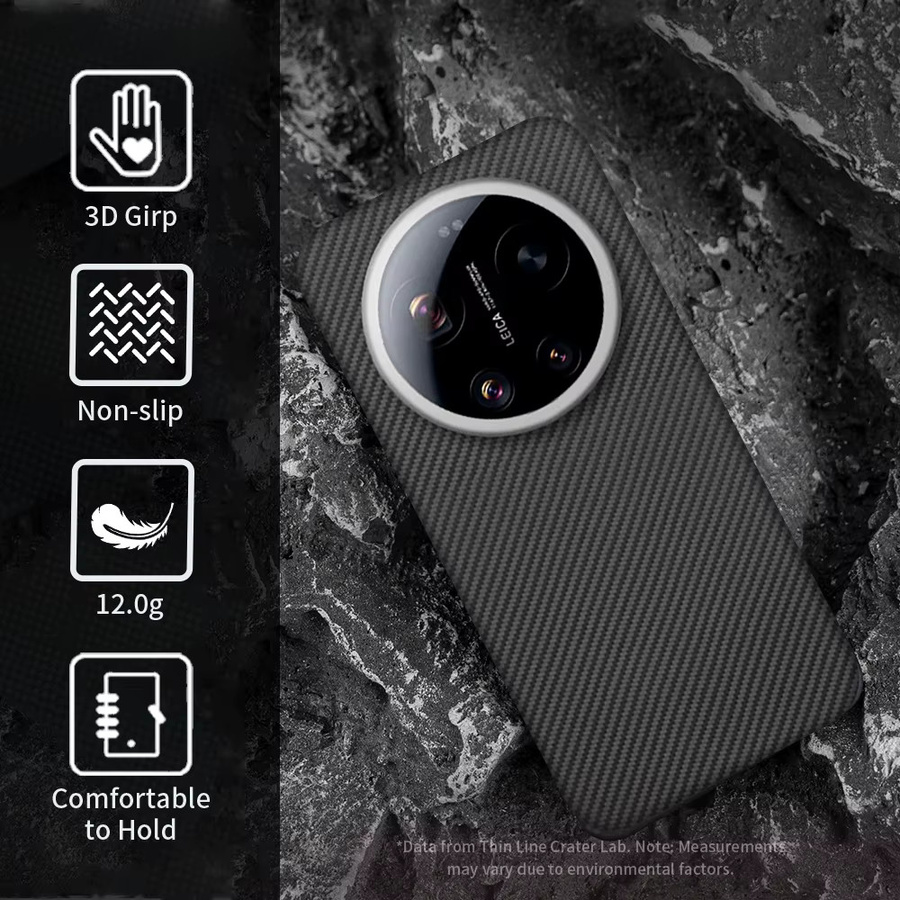 Magnetische Carbonfaser-Handyhülle aus Aramidfaser für Xiaomi 17 Ultra in Schwarz und Rot - Bild 3