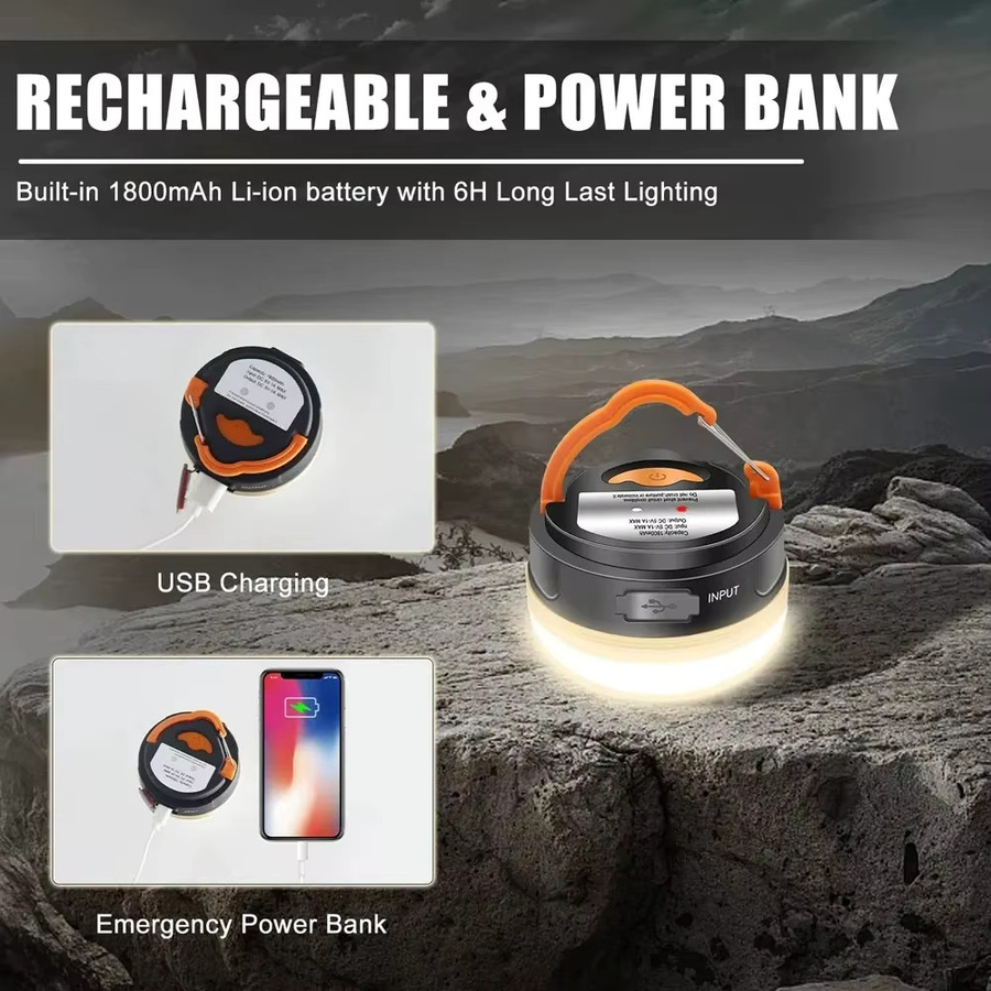 XIWANGFIRE LED-Laterne als tragbares Campinglicht in Schwarz mit Magnet und Haken für Outdoor, Zelt und Notfälle - Bild 4