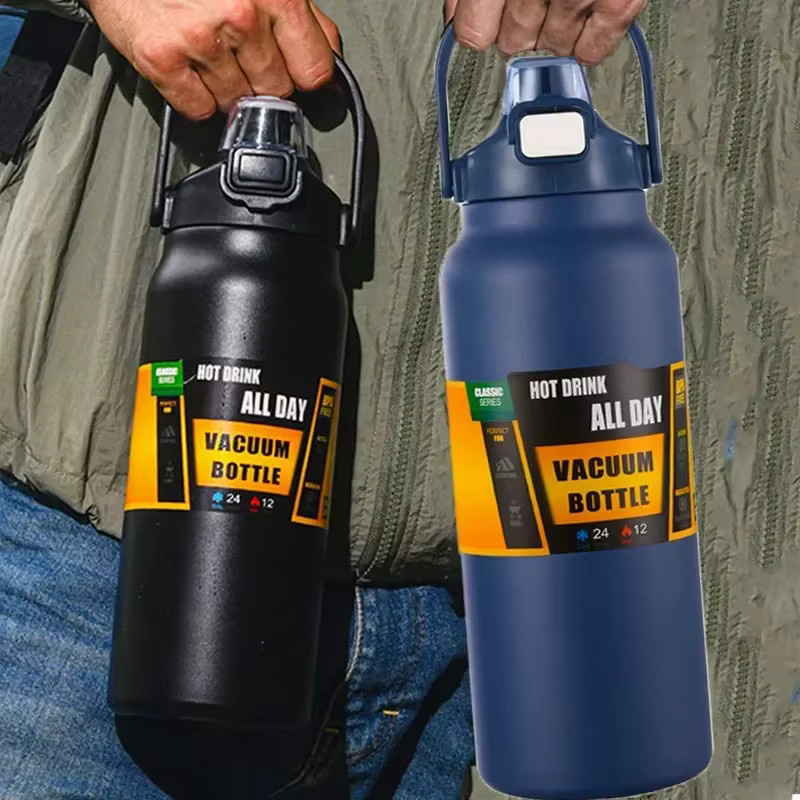 Thermos Vakuum Edelstahlbecher mit Strohhalm, Isolierte Trinkflasche für Heiß- und Kaltgetränke, Farbe: Purple, Volumen: 35,5 l - Bild 2
