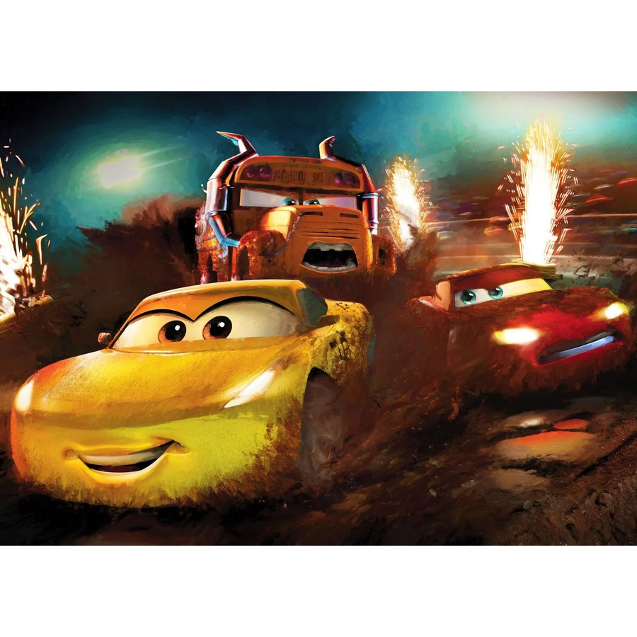 Disney Fototapete Cars Vlies in Gelb Rot und Blau B: 350 cm, H: 250 cm - Bild 2