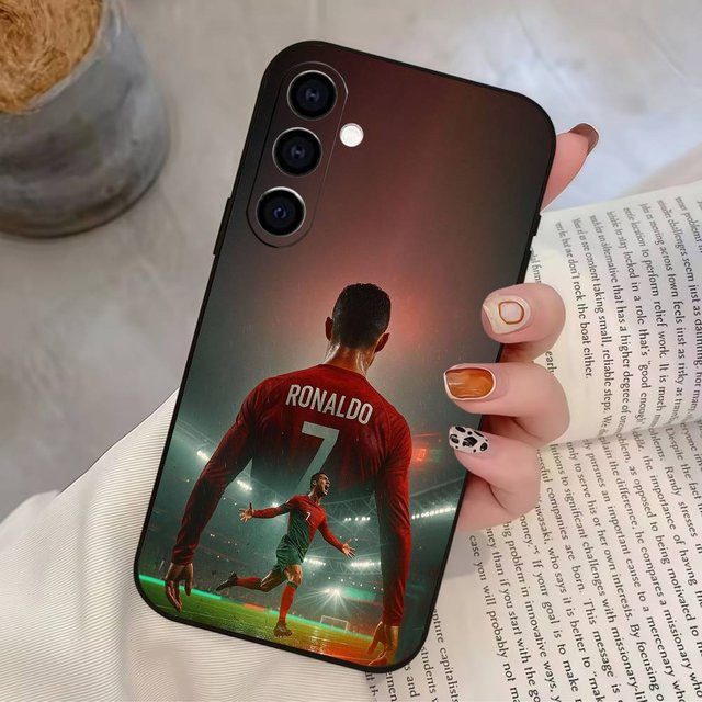 Fußball R-Ronaldo Handyhülle für Samsung Galaxy A73 A72 A71 A70 A53 A52 A51 A22 5G in Schwarz - Bild 1