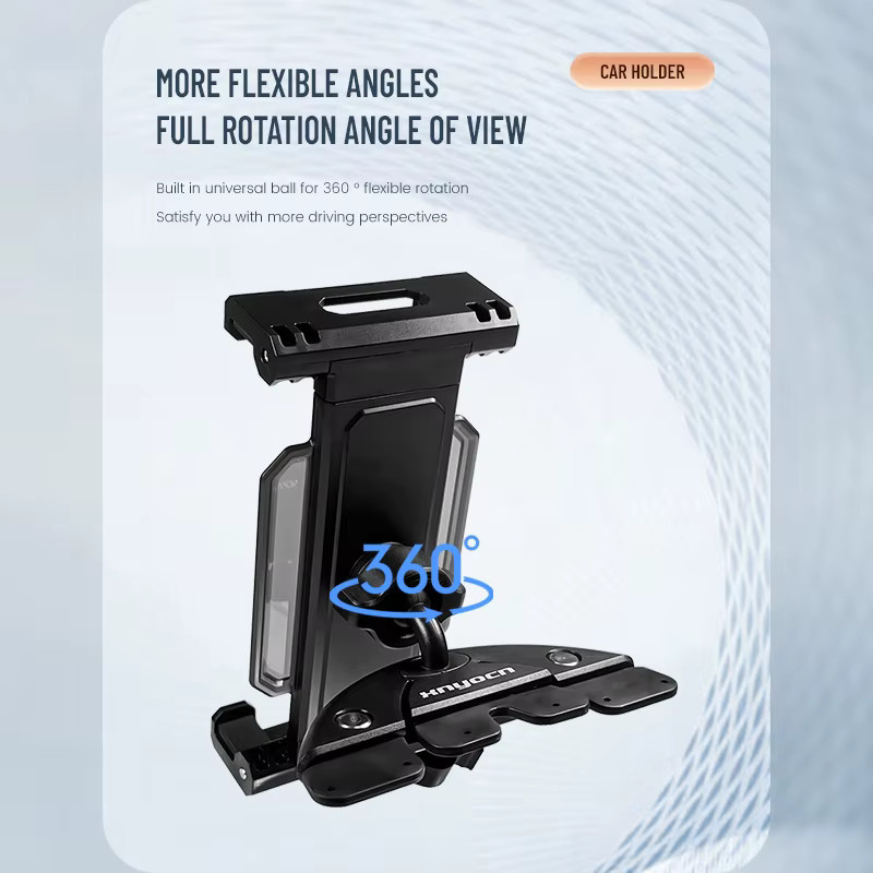 Universeller Tablet-Ständer für 4-13 Zoll, 360 Grad rotierende Auto-CD-Steckplatz Halterung für iPad Pro Air, Xiaomi, Samsung, Huawei und GPS-Geräte, Schwarz - Bild 2