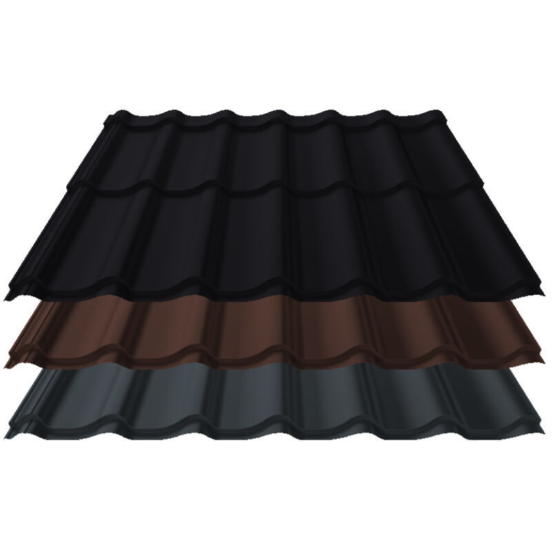 Pfannenblech Kingas Eco+ von Blachotrapez GmbH aus Aluminium in Schwarz, Modullänge: 350 mm, Stärke: 0,60 mm - Bild 1