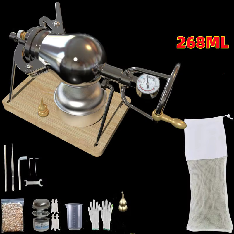 YunlinLi Mini-Popcornmaschine aus 304 Edelstahl mit Handkurbel in Silber - Bild 4