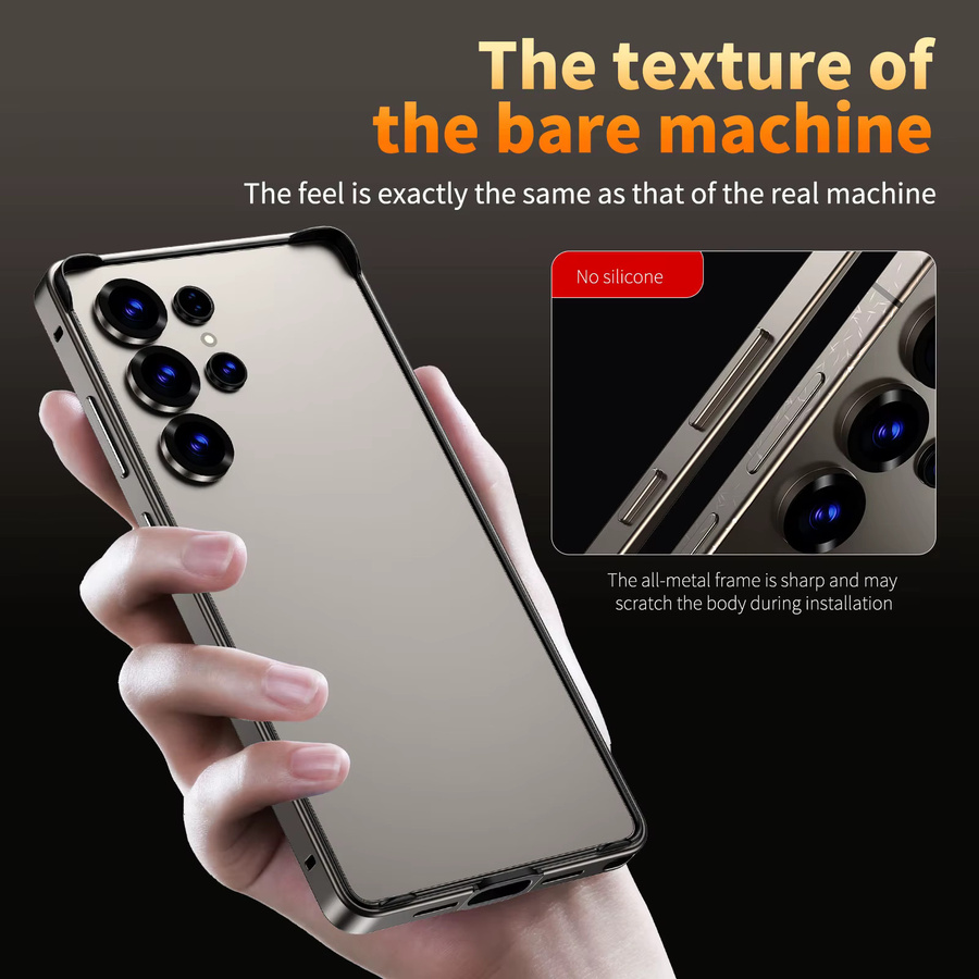 Aluminium Metall-Stoßfängerhülle für Samsung Galaxy S26 Ultra, S25 Plus und S24 5G in Schwarz - Bild 4