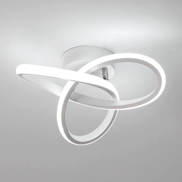 Moderne LED-Deckenleuchte in Weiß mit Ring-Design und kaltweißem Licht (6500 K) - Bild 1