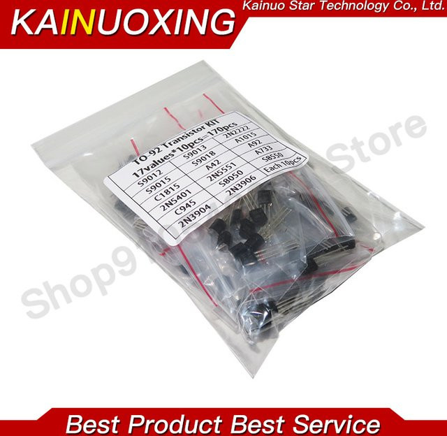 KAINUOXING Transistor-Kit mit 17 Werten, 170 Stück, Schwarz - Bild 1