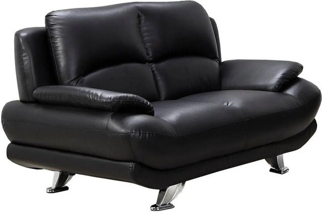 Vente-unique Sofa Musko in Schwarz mit Kunstleder und Armlehnen, Breite: 150 cm - Bild 1