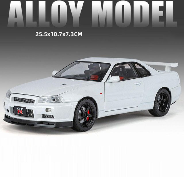 Linyi toy car Gtr Skyline Legierung Auto Druckguss Modell, 1:18, mit Licht und Sound, ab 14 Jahren - Bild 1