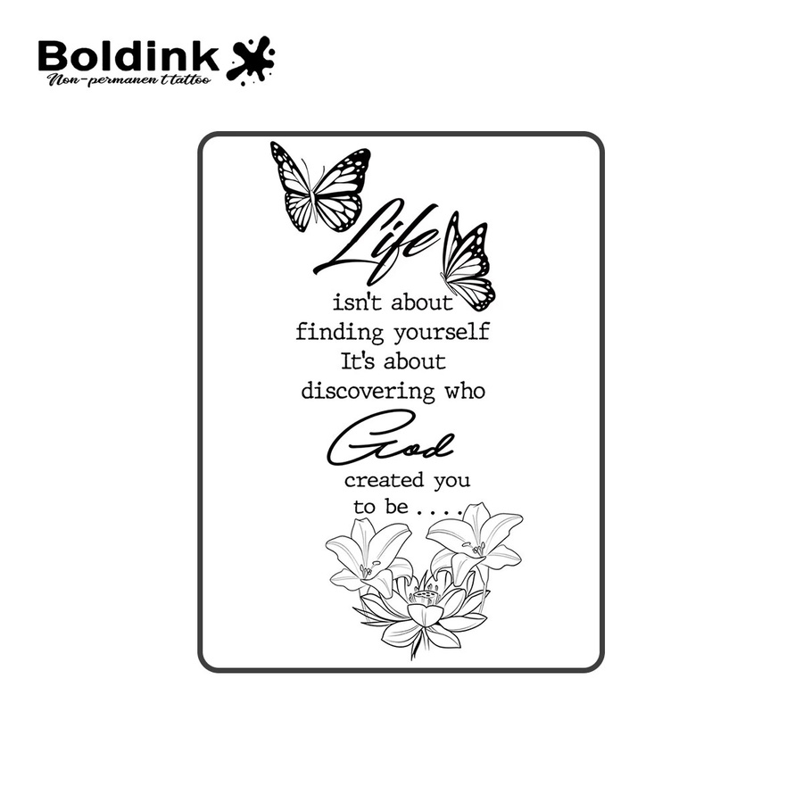 BOLDINK Metamorphosis New Birth Freedom Tattoo-Aufkleber, Unisex - Bild 2