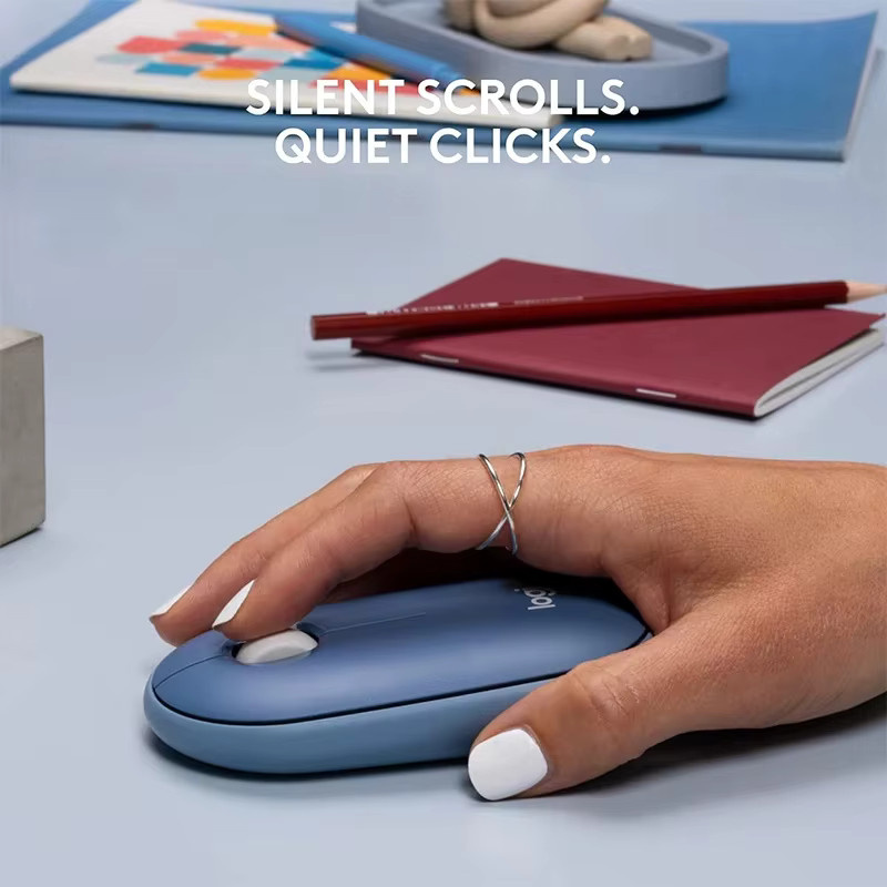 Logitech Pebble M350 Bluetooth und USB-A Maus in Grün - Bild 2