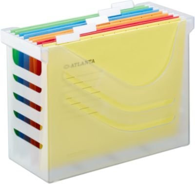 Jalema Re-Solution Hängeregisterbox A4 in Weiß-Transparent für 15 Hängemappen inklusive 5 Mappen - Bild 1