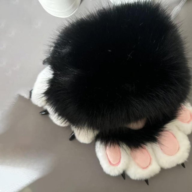 Linyi toy Katzenpfoten Handschuhe, Plüsch, Schwarz, Zubehör - Bild 1