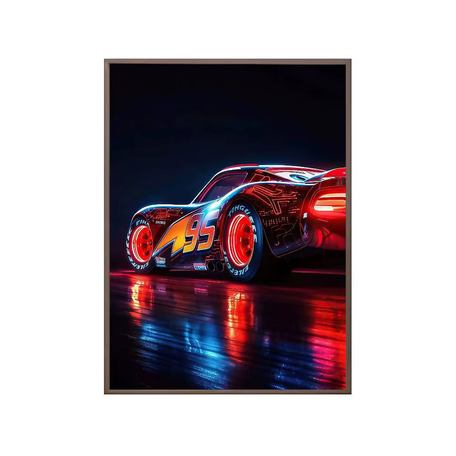 Disney Lightning McQueen 95 Wandaufkleber, roter selbstklebender Poster-Druck für Kinder, rechteckig - Bild 5