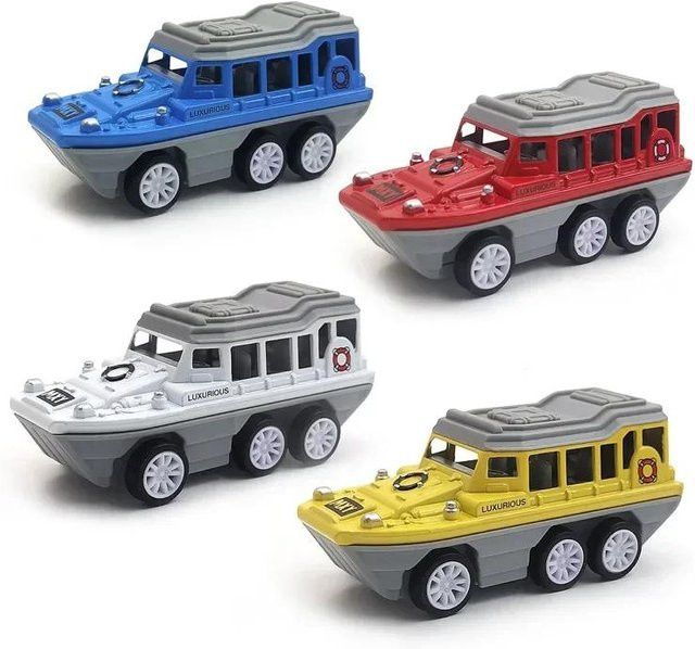 Linyi toy car, Wasser-Amphibien-Rückziehfahrzeuge, Metall, 1:64, ab 3 Jahren - Bild 1