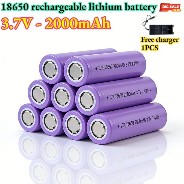 DiKaou ICR18650 Lithium-Ionen-Akku 3,7 V 2000 mAh in Lila mit 25 A Entladestrom - Bild 1