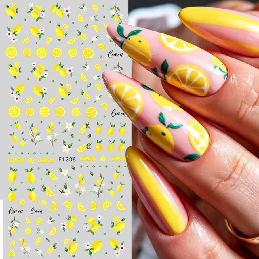 Full Beauty Nagelkunst-Aufkleber Zitronen, Glänzend - Bild 2