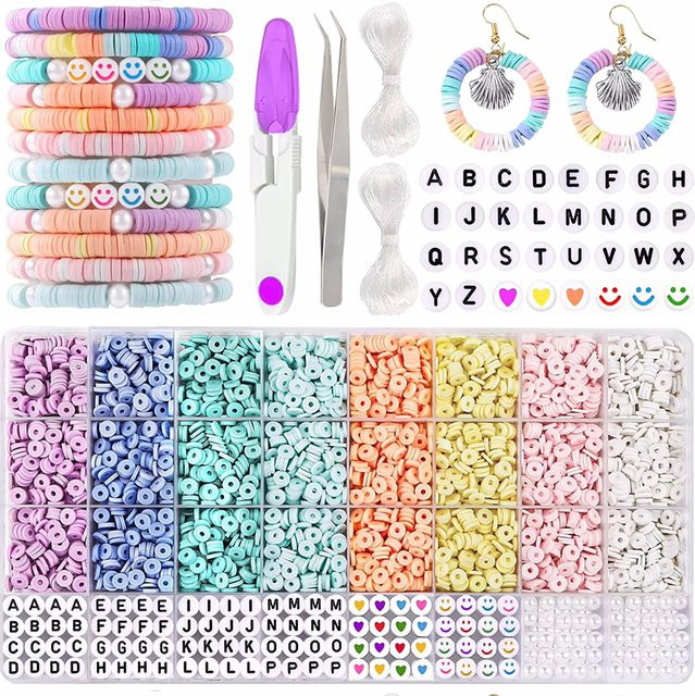 QIAO Perlen Set, Macarons, Polymer Clay, flache Chip Perlen - Bild 1